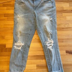 American Eagle Outfitters Blue Boyfriend Jeans Distressed Casual